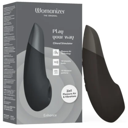 Womanizer Enhance 2v1 sací stimulátor klitorisu s vlnami vzduchu + vibrátor (čierny)