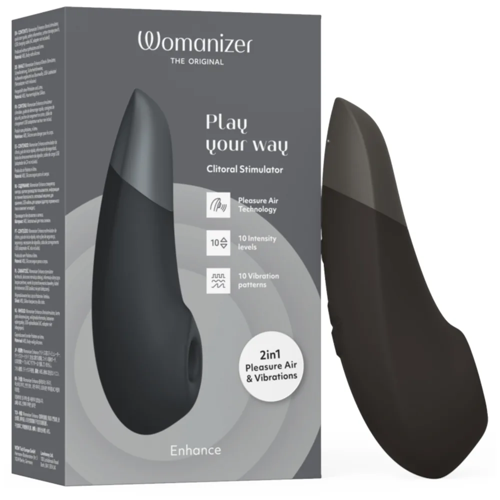 Womanizer Enhance 2v1 sací stimulátor klitorisu s vlnami vzduchu + vibrátor (čierny)