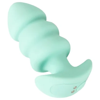 Cuties Mini - análny vibrátor plug s guľôčkami - zelený