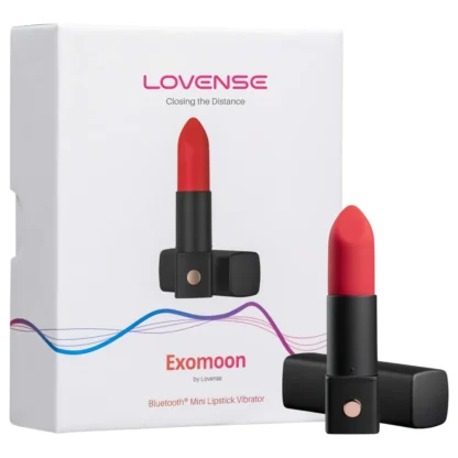 Lovense Exomoon - mini vibrátor v tvare rúžu (čierny)