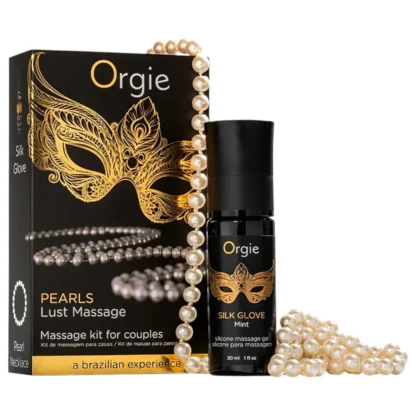 Orgie - erotický náhrdelník s korálkami a masážny gél 30 ml