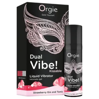 Orgie Dual Vibe - unisex tekutý vibrátor - jahoda - gin tonic (15 ml)