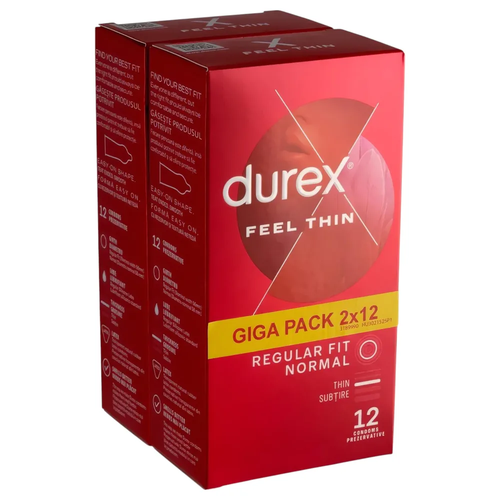 Durex Feel Thin - kondómy pre prirodzený pocit - balenie 2x12 ks