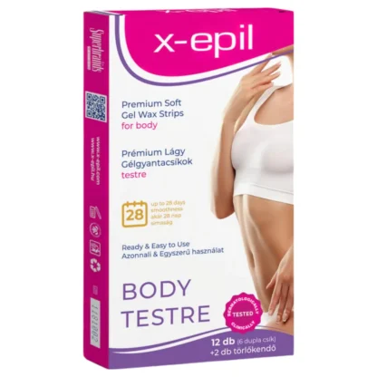 X-Epil - depilačné pásiky na telo - gél, pripravené na použitie - 12 ks