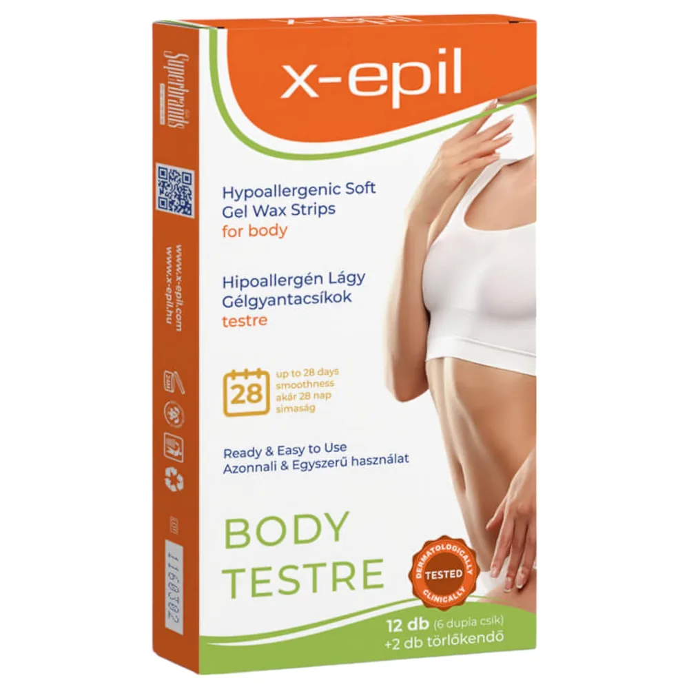 X-Epil - depilačné pásiky na telo - hypoalergénne - 12 ks