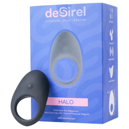 Desirel Halo - vibráló erekčný krúžok ovládaný aplikáciou pre mužov (čierny)