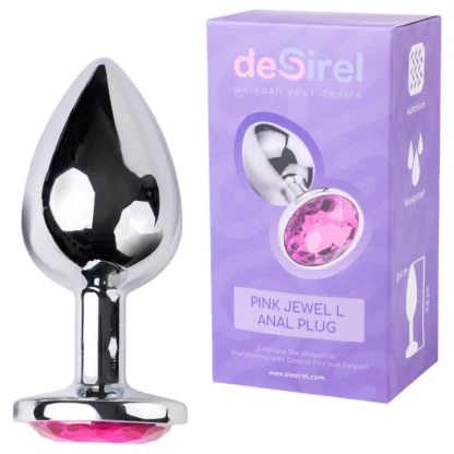 Desirel - análny kolík - ružový klenot L - strieborná/ružová