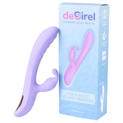 Desirel Hop & Buzz Bunny - vibrátor s uškami na klitoris - fialový