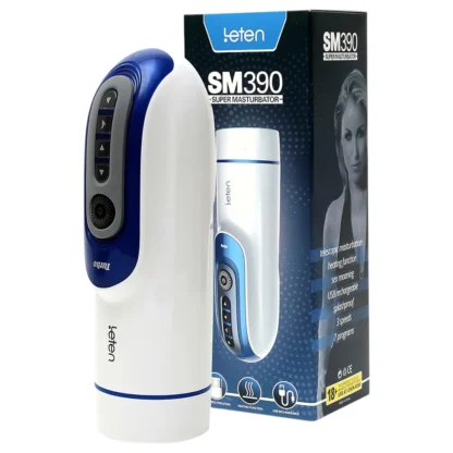 Leten SM390 - masturbátor s ohrevom a zvukom - biely