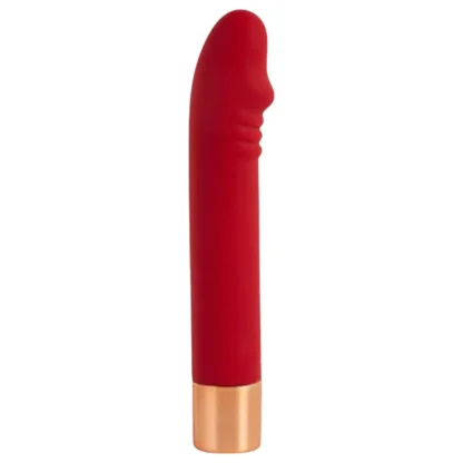 Charming Vibe Dick - vibrátor na G-bod - nabíjateľný - červený