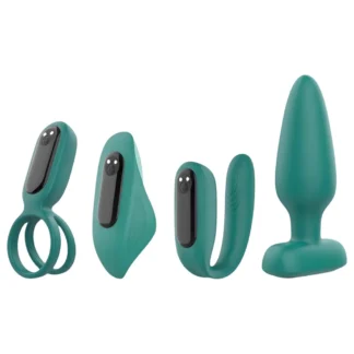 Sex HD - akumulátorová, diaľkovo ovládaná, 4-dielna sada vibrátorov (zelená)