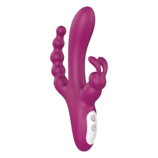 Sex HD Joker - vibrátor trojitý - akumulátorový, vodotesný - fialový