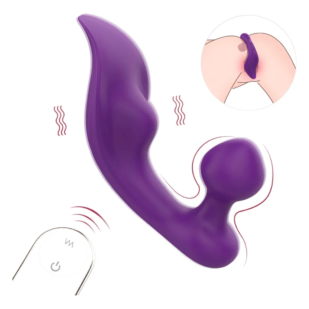 Sex HD Chomper - vibrátor na klitoris a análny - vodotesný - fialový