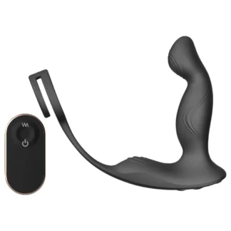Sex HD Virgil - vibrátor na prostatu s krúžkom na penis a semenníky - čierny
