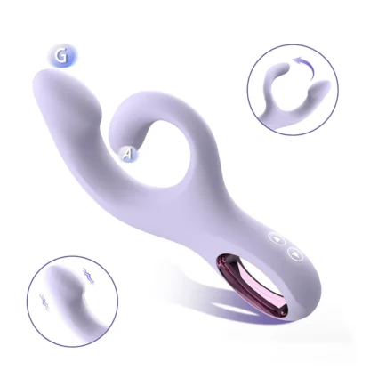 Sex HD - vibračný G‑bodový stimulátor s klitorálnym ramenom (fialový)