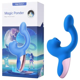 Magic Motion Magic Ponder - vibrátor s ramenom na klitoris 2v1 - modrý