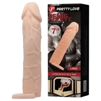 Pretty Love - návlek na penis s erekčným krúžkom - prírodný