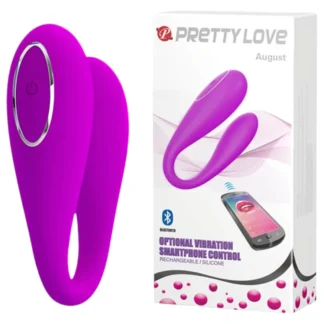 Pretty Love August - vibrátor na bod G a klitoris ovládaný aplikáciou (ružový)