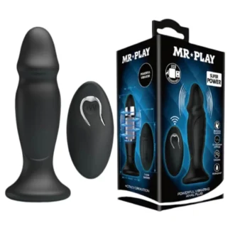 MR. PLAY - análny vibrátor na diaľkové ovládanie - dobíjací - čierny
