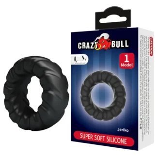 Crazy Bull - silikónový erekčný krúžok - extra silný - čierny