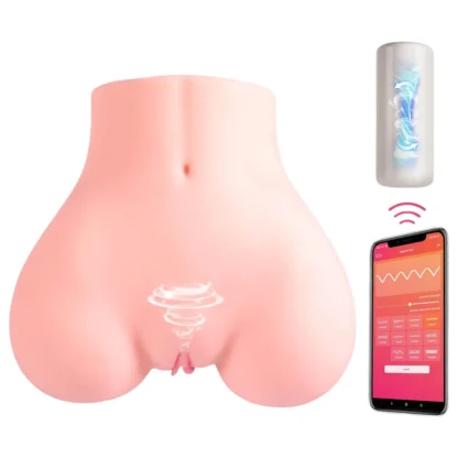 Vibeconnect - Aplikáciou ovládaný torzový masturbátor pre mužov (prírodný)