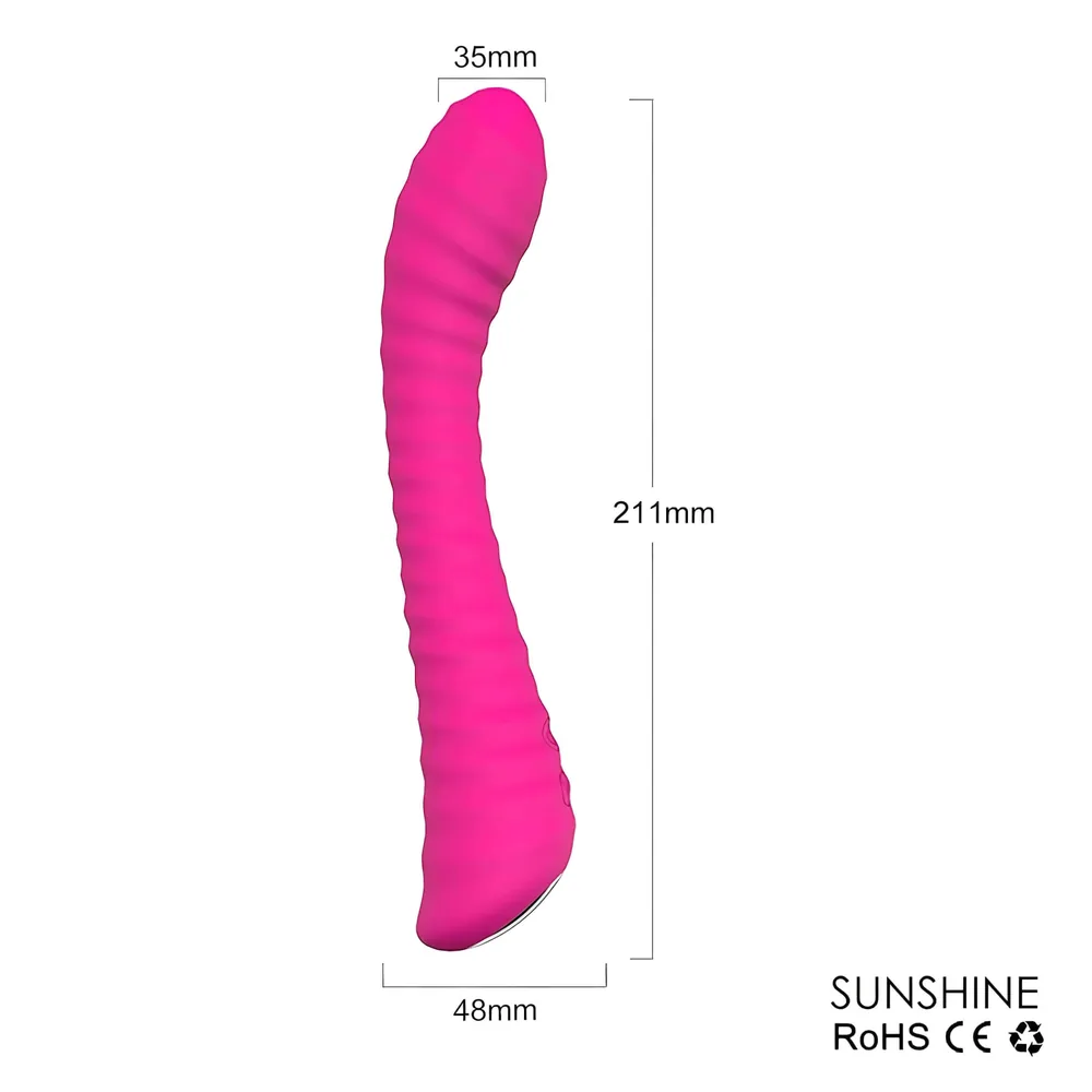Sex HD Sunshine - vibrátor na bod G - akumulátorový, ryhovaný, ružový – Obrázok 2