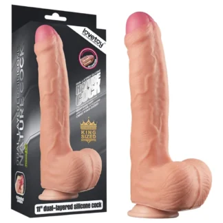Lovetoy - realistický dvojvrstvový dildo - 28 cm - telová farba