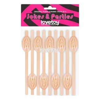 Lovetoy - slamky v tvare vagíny, rekvizita na rozlúčku so slobodou (prírodná farba)
