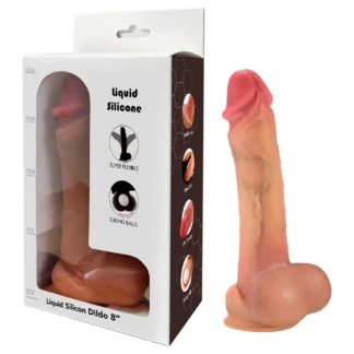 FeelSkin - ultra realistický dildo so semenníkmi - naturál (21 cm)