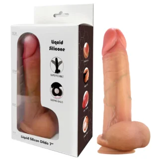 FeelSkin - ultra realistický dildó s semenníkmi - prírodný (18,5 cm)