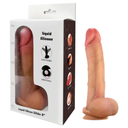 FeelSkin - ultra realistický dildo s semenníkmi (prírodný, 17 cm)