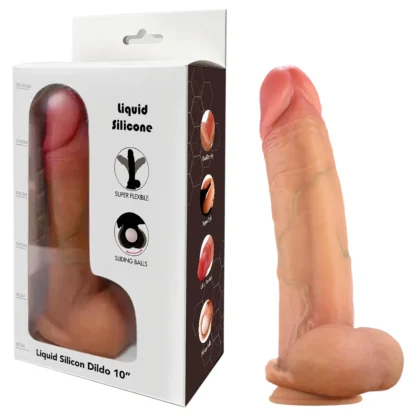 FeelSkin - ultra realistický dildó s semenníkmi (prírodný, 22 cm)