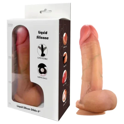 FeelSkin - ultra realistický dildó so semenníkmi (prírodný, 12,5 cm)