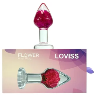 LOVISS Flower - análny kolík - purpurová (priehľadná)