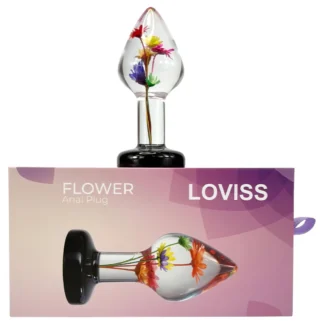 LOVISS Flower - análny kolík s kvetinovým vzorom (priehľadný)