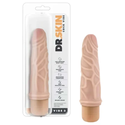 Dr. Skin Vibe No.3. - realistický vibrátor (prírodný)