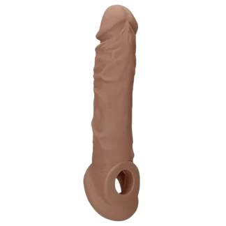 RealRock - návlek na penis - predĺženie 21 cm - tmavý telový