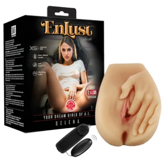 Enlust Selena - vibračná umelá vagína s AI obrázkami (naturálna)
