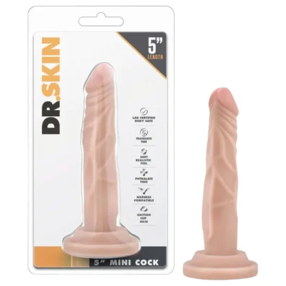 Dr. Skin 5 - realistický dildo s prísavkou (telovej farby, 14,5 cm)