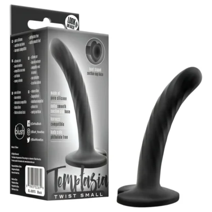 Temptasia Twist Small - prísavkový, skrútený dildo (čierny)