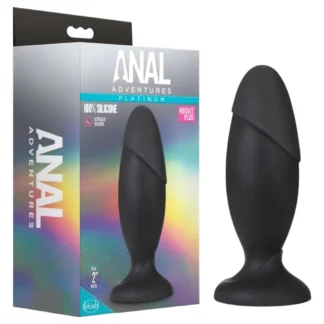 Anal Adventures Platinum Rocket - veľký análny kolík - čierny