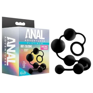 Anal Adventures - análny dildo s perlami - čierny
