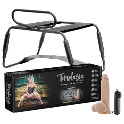 Temptasia - sex stolička s vibrátorom - čierna/prírodná