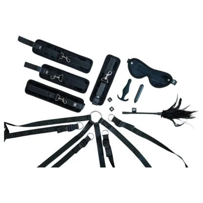 Sei Mio - putá pre pripútanie k posteli - čierna bondage sada
