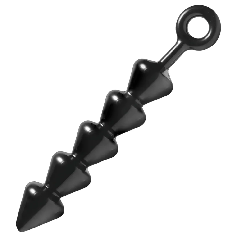 XR Brands - Spades - perličkový análny dildo (čierny)
