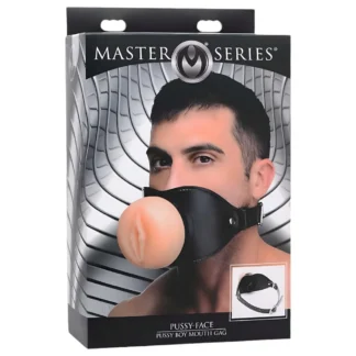 Master Series - erotický náhubok s ústami - silikón natúr