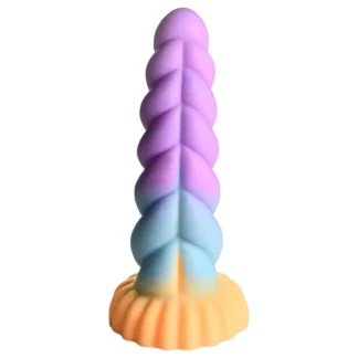 Creature Cocks Mystique - dildo jednorožec - 21 cm - fialovo-žltý