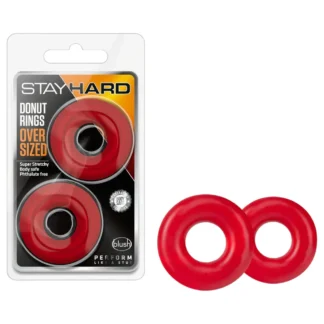 Stay Hard Donuts - sada erekčných krúžkov - červené