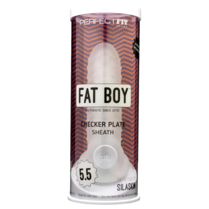 Perfect Fit - Fat Boy Checker Box - návlek na penis (15 cm, biely)