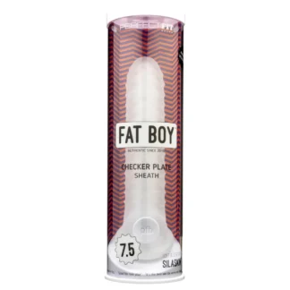 Perfect Fit - Fat Boy Checker Box - návlek na penis (19 cm, biely)